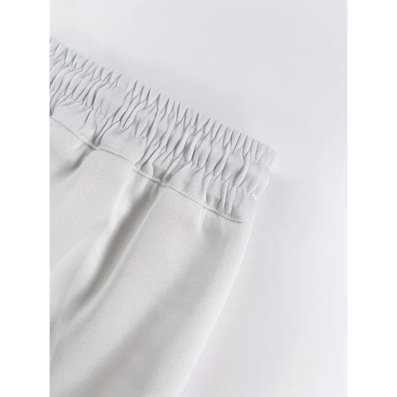 European American mens fashion solid colour loose linen corduroy trousers uniform set of 3