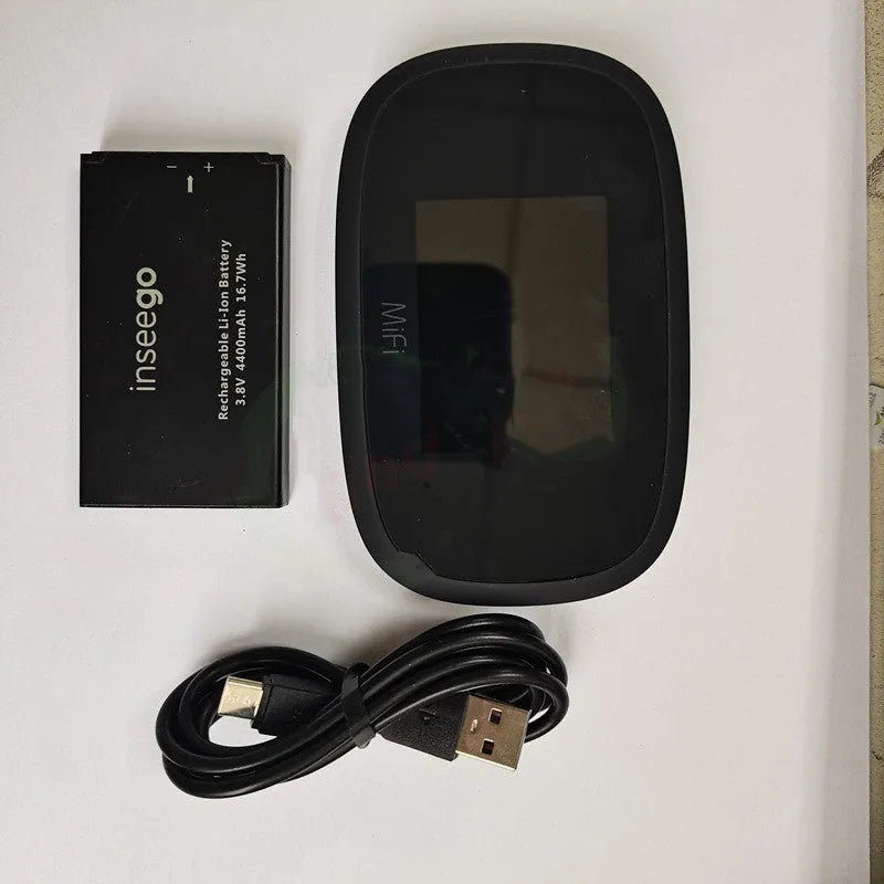 Black mifi8000 portable 4G wireless router with compact dimensions