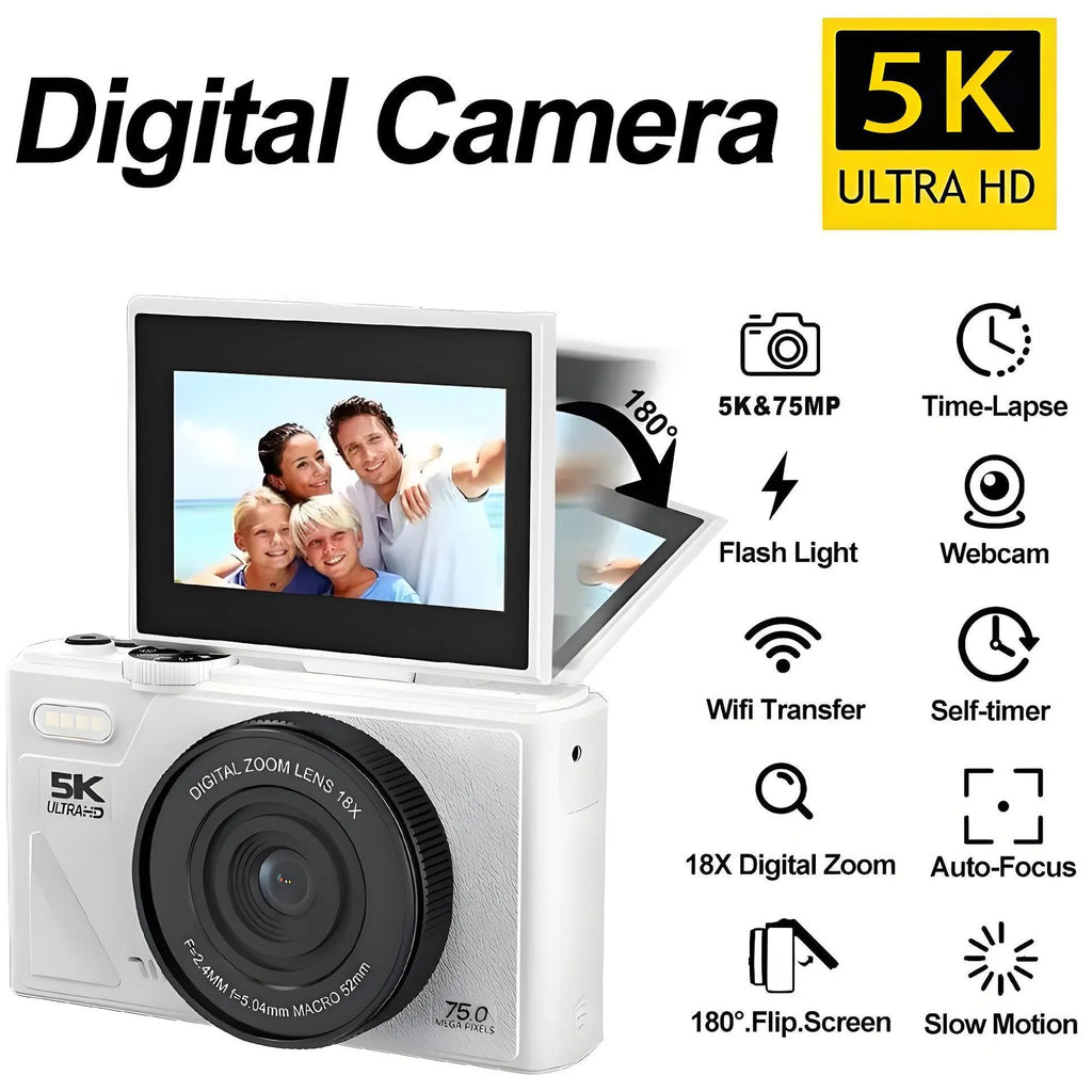CCD Camera HD Digital Camera with WiFi transmission in black, compact plastic body