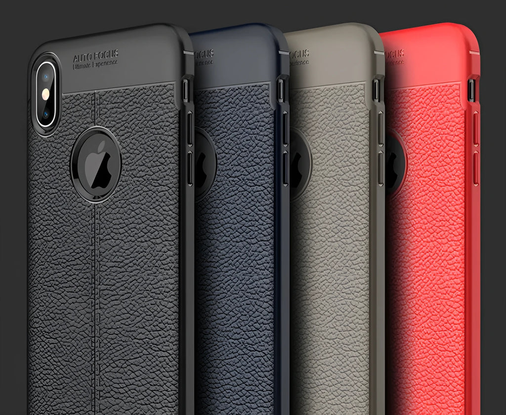WeFor slim PU leather texture silicone phone case for OnePlus 6, OnePlus 5, and OnePlus 5T models.