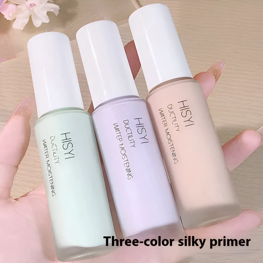 HISYI silky clear makeup primer tube with three specification options brightening skin colour for universal skin types