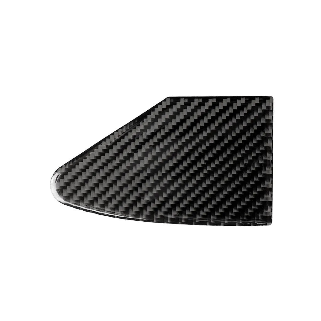Carbon fibre USB charging port panel sticker with adhesive backing for vehicle interior