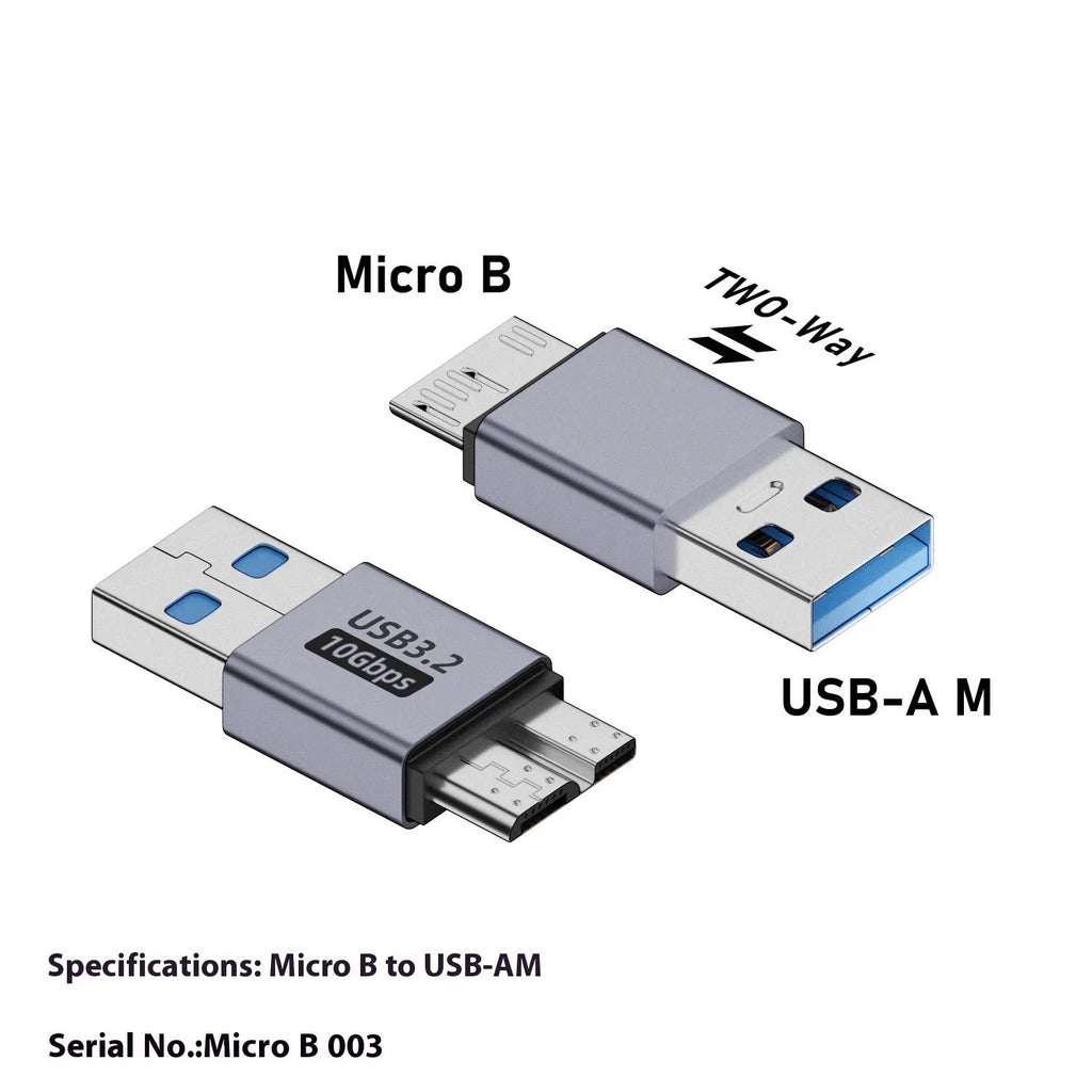 USB AM to Micro-B adapter with four different interface connectors for legacy device connectivity