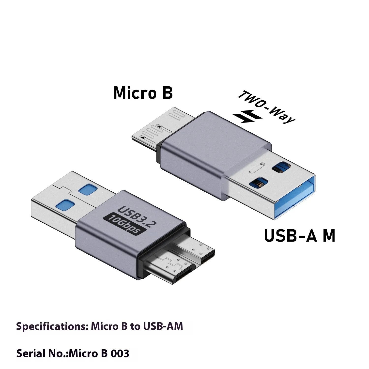 USB AM to Micro-B adapter with four different interface connectors for legacy device connectivity