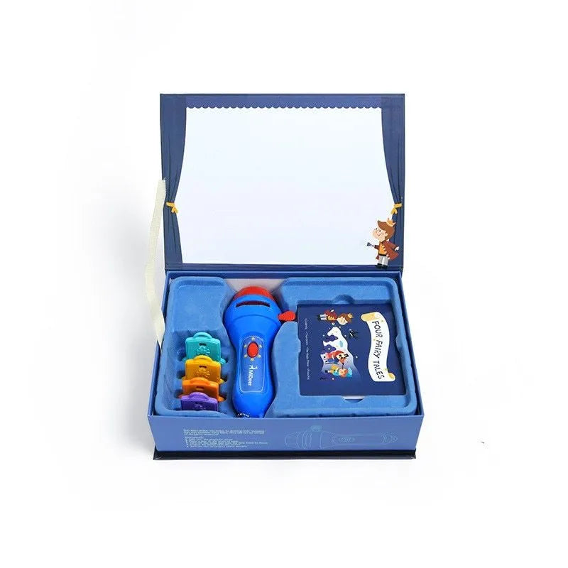 SmartKids children's storybook projector torch with four projection discs showing fairy tale images