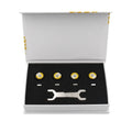 Black wireless Bluetooth car tyre pressure sensor with IP67 waterproof housing on tyre valve