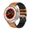 K9 smart watch with round screen on silicone strap showing fitness stats interface