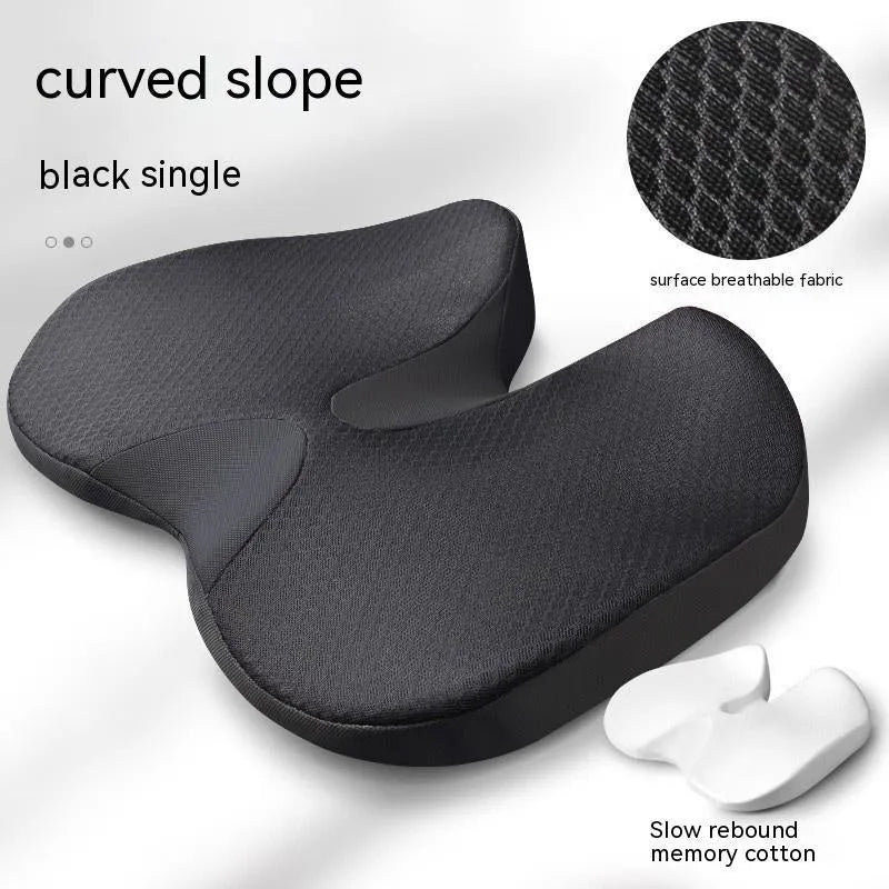 Curved bevel seat cushion for tailbone and anal support in solid colour options.