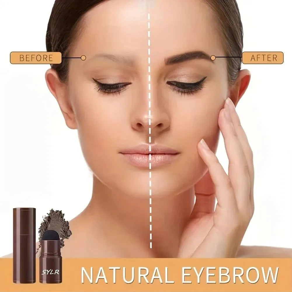 Professional eyebrow stamp kit with waterproof brown cream in compact 2g packaging for brow shaping