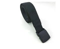 Travel security money belt with plastic buckle, 125cm long and 3.8cm wide, shown flat against a neutral background