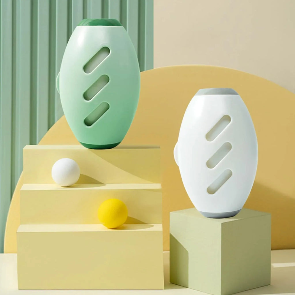 Green and white reusable gel lint roller ball for washing and removing pet hair