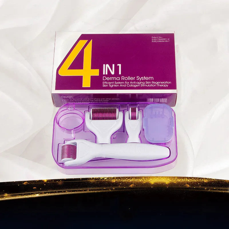 4-in-1 beauty care tool set in white purple for nursing skin care