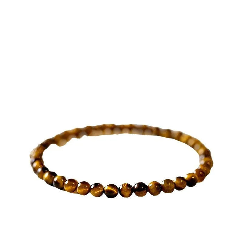 Geometric tigereye bracelet in New Chinese style with round beads
