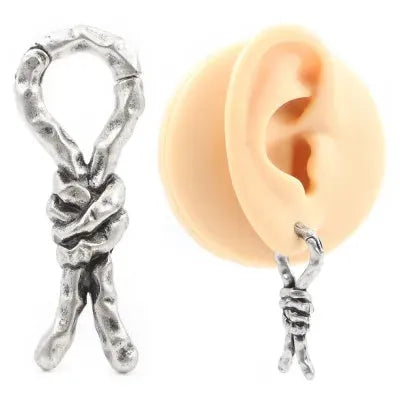 Creative Bends And Hitches 4mm copper piercing earrings with retro bending design
