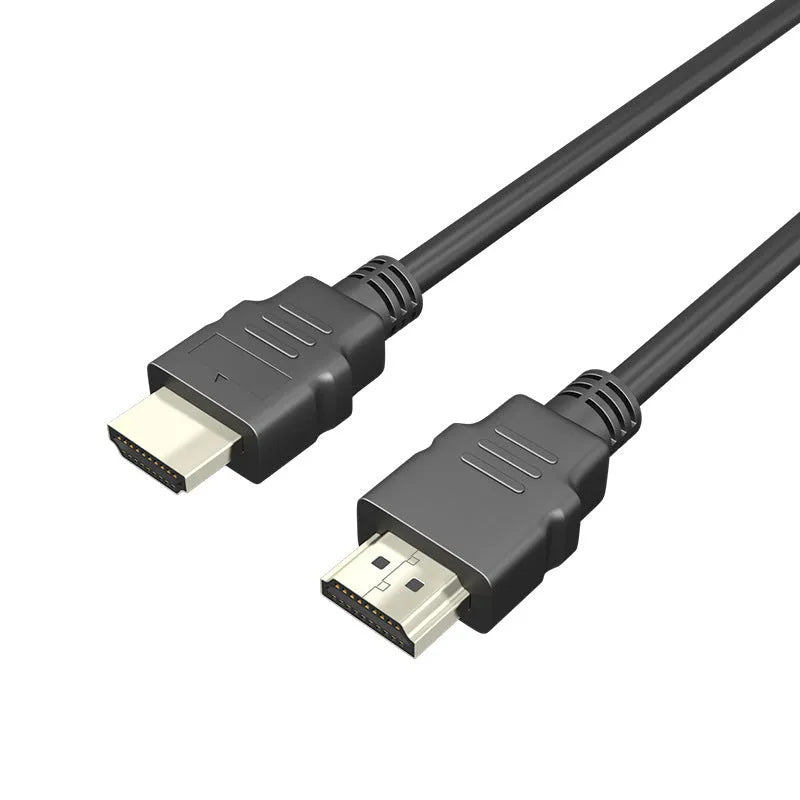 Black HDMI cable with nickel-plated connectors showing length options