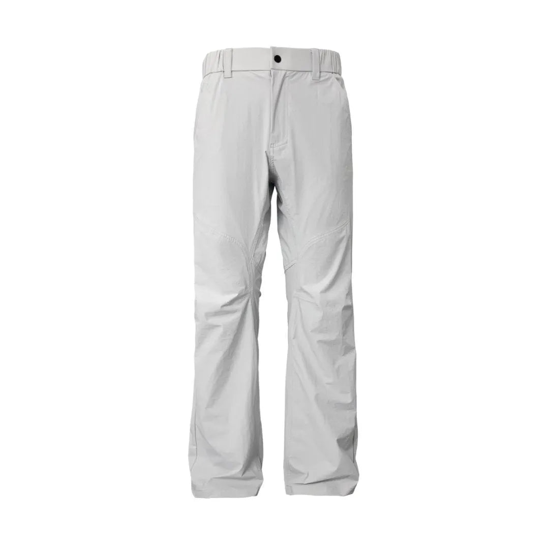 3D cut casual breathable trousers for men in Army Green, straight leg, mid waist