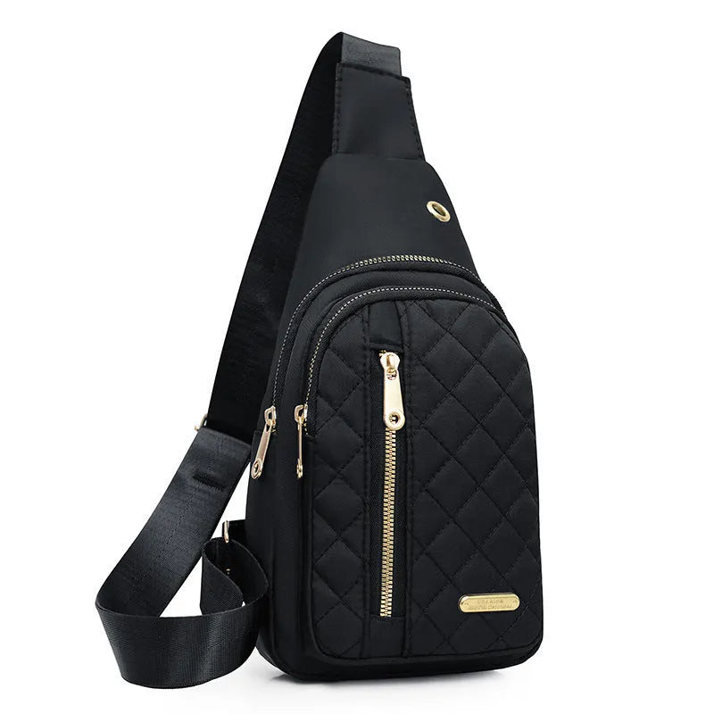 New crossbody sports chest bag in Oxford cloth with plaid design, multiple colours available for daily use.
