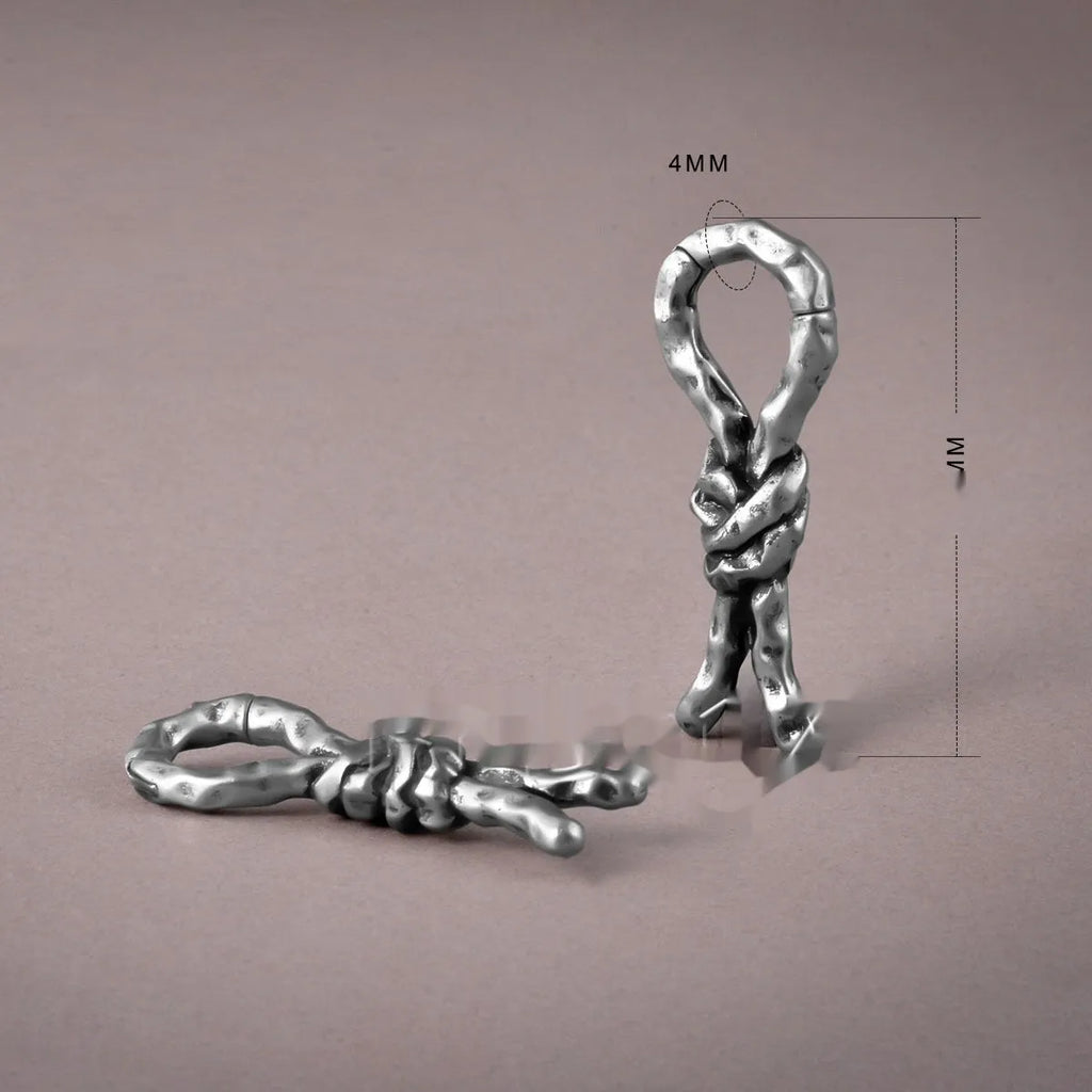 Creative Bends And Hitches 4mm copper piercing earrings with retro bending design