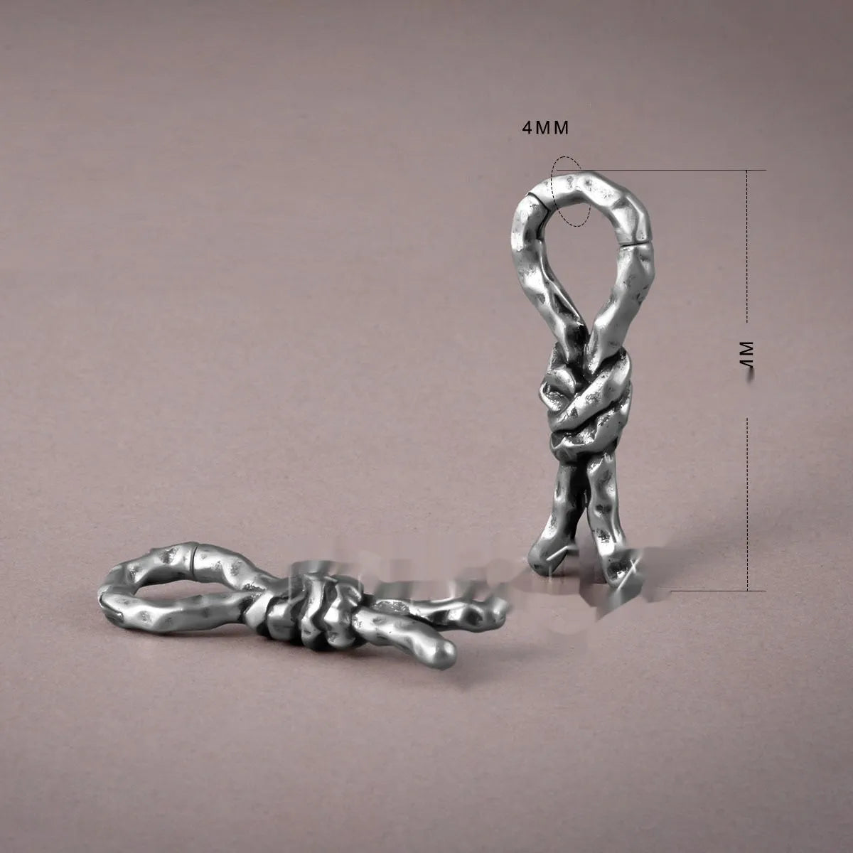 Creative Bends And Hitches 4mm copper piercing earrings with retro bending design