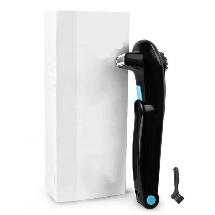 Black folding hair back body electric shaver with compact design for portable grooming