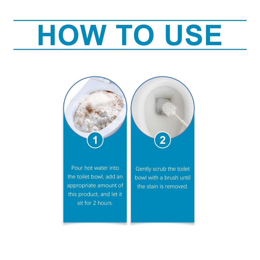 Four sachets of toilet cleaning powder for descaling and stain removal in a 120g pack