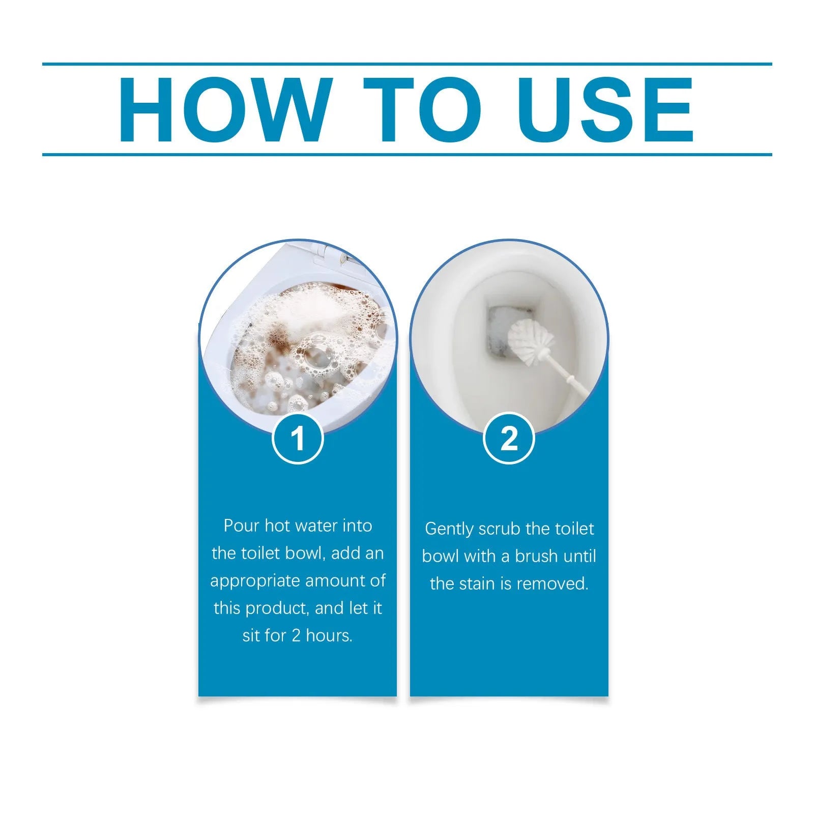 Four sachets of toilet cleaning powder for descaling and stain removal in a 120g pack