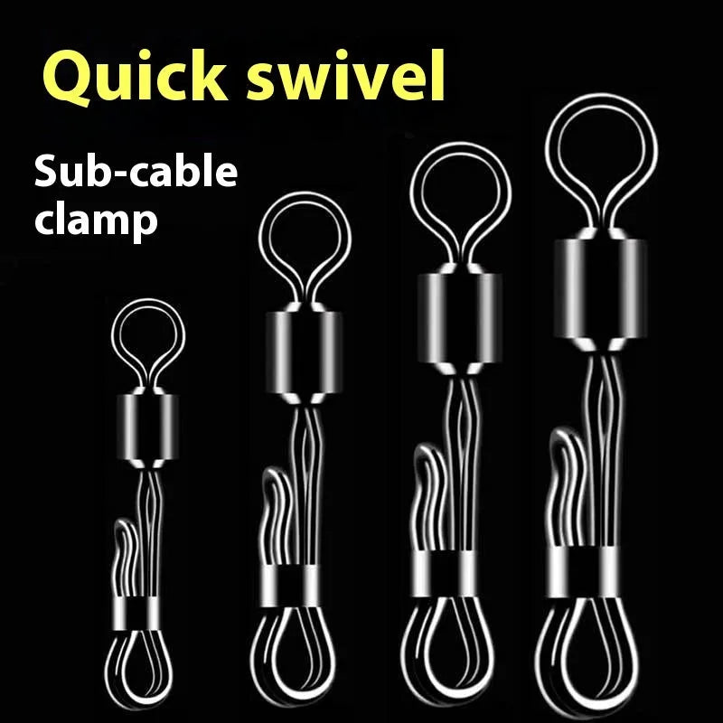 Brass quick release barrel swivel bearing with 8-word ring for fishing line changes