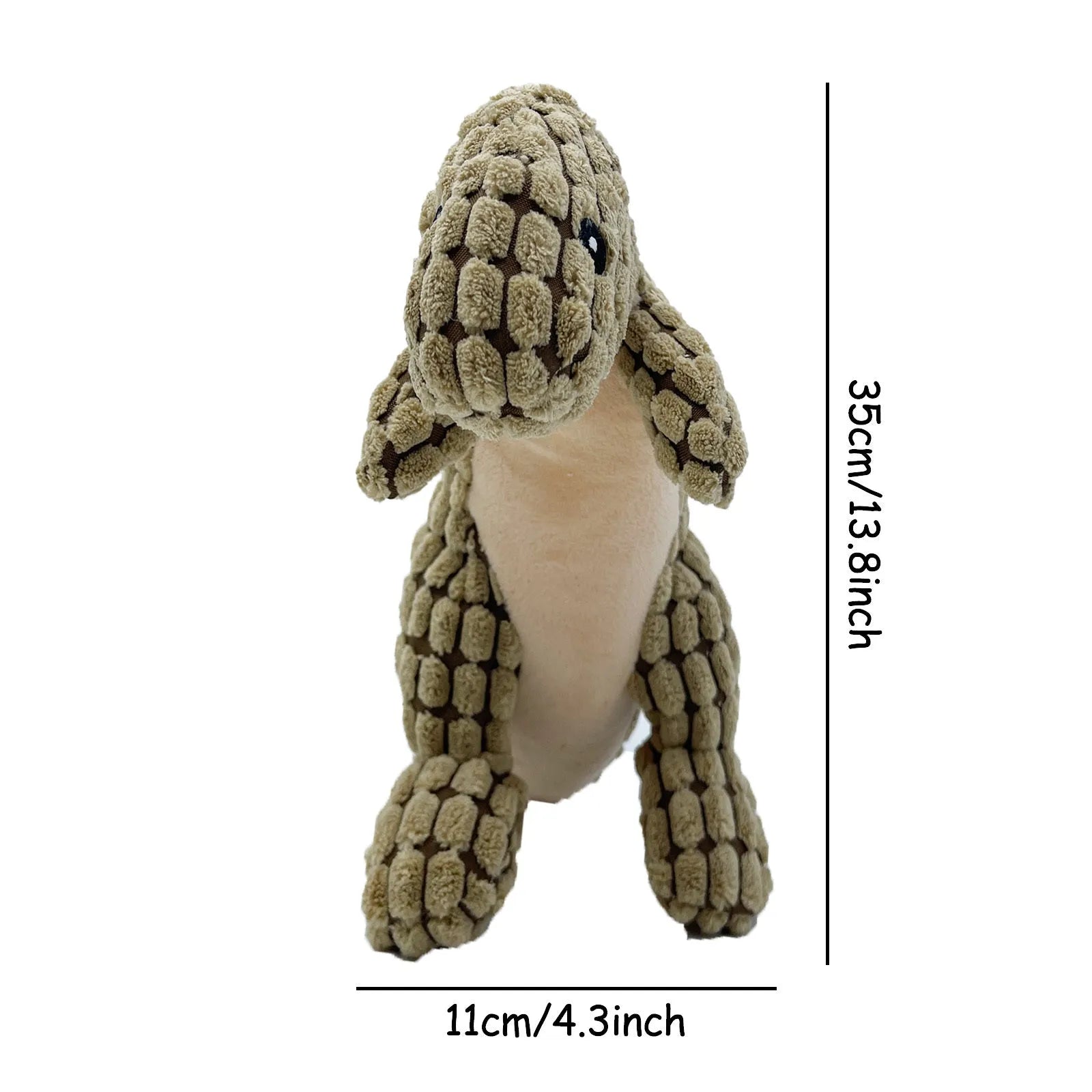 Chew-resistant grey dog toy with sound, measuring 35cm, for puppies and large breeds