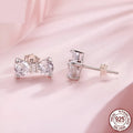 New Bow S925 Sterling Silver Stud Earrings for Women Sweet Style BSE1193 Electroplating
