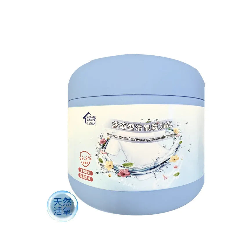 Bottle of active oxygen bleaching powder and stain remover, 400g net weight.