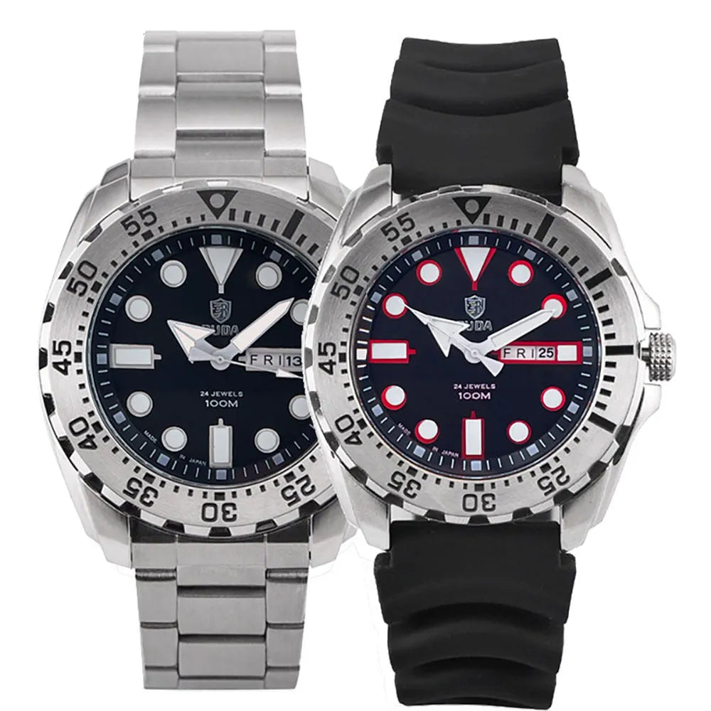 Waterproof luminous quartz business mens watch blue dial steel strip sport style 15mm thickness