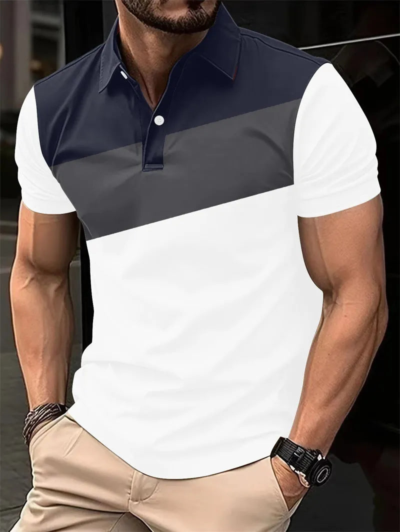 Men's 3D digitally printed loose fit short sleeve T-shirt in LM-PL047 colour