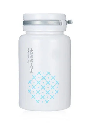 50g bottle of algaecide for swimming pool and aquarium algae and moss removal treatment.
