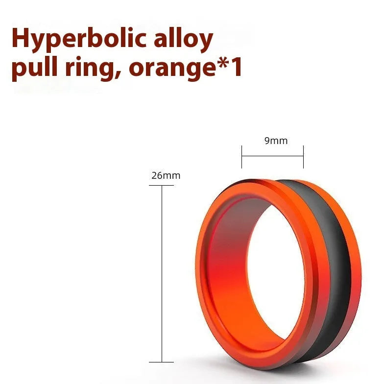 Non-slip tight fishing hand guard tool pull loop in orange and silver alloy