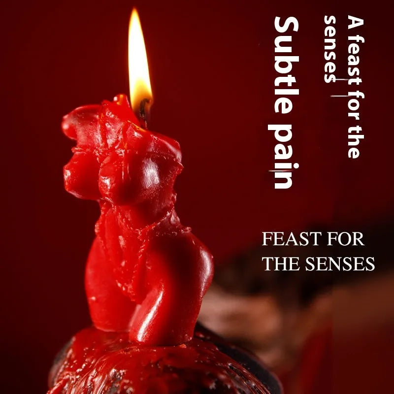 Low temperature sensual massage candle in soy wax with rose red, spring pink and lilac purple colour options
