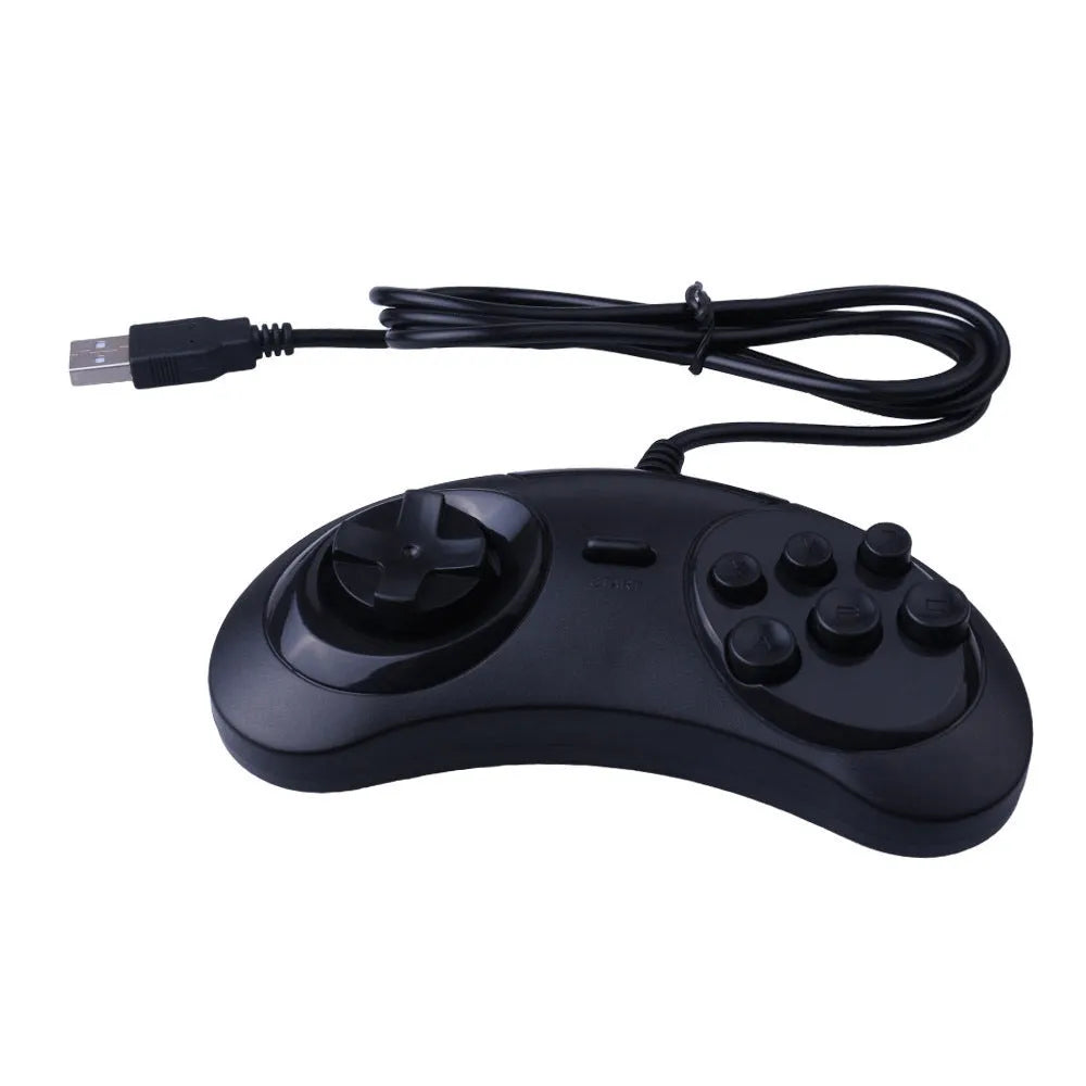 Black Sega USB PC game controller with 1.8-metre cable for Windows gaming