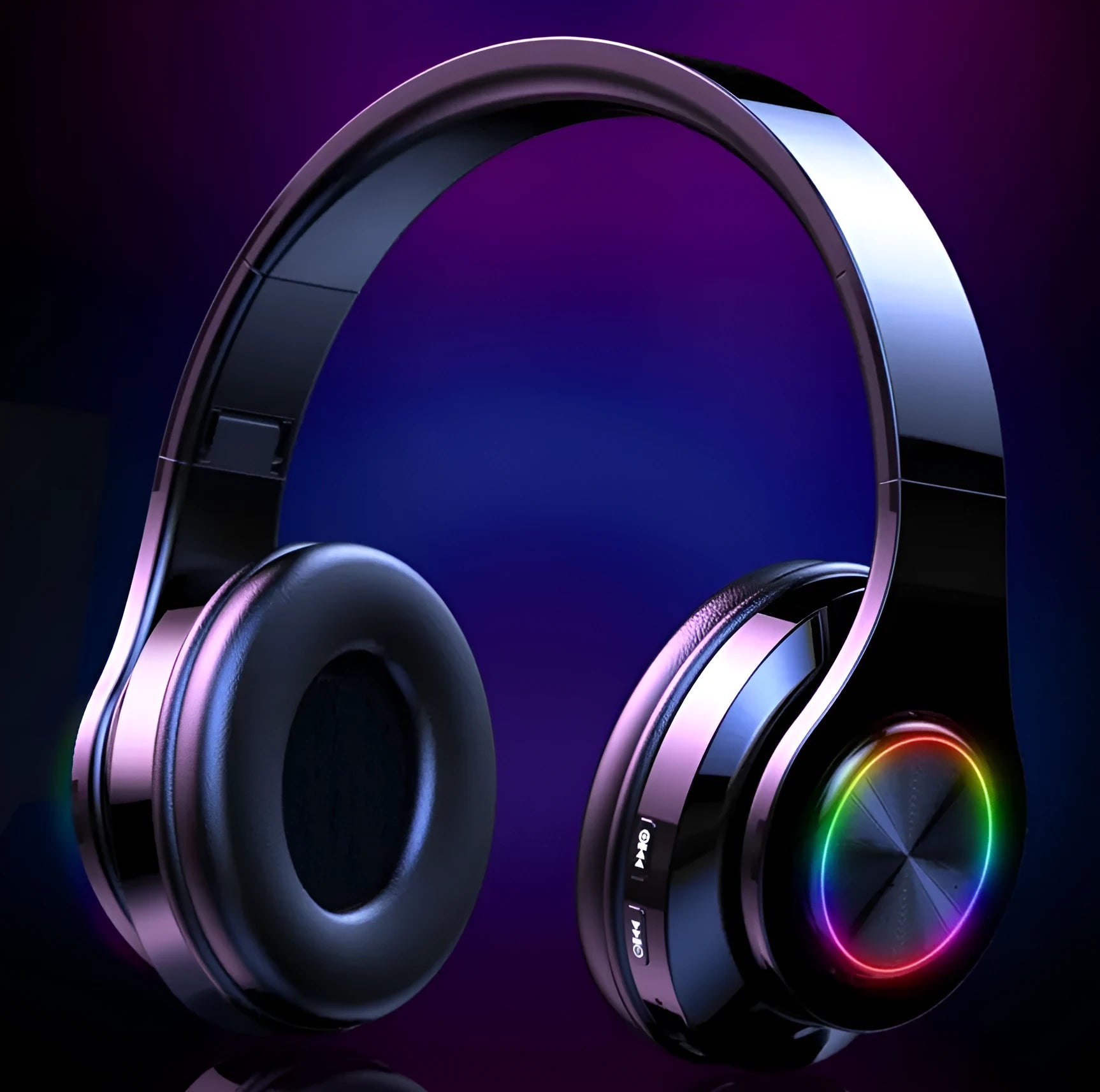T6 wireless bluetooth headset showing earpiece and charging port