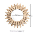 European-style solid wood hanging mirror with handmade finish, baked colour, diameter 30cm 43cm 50cm