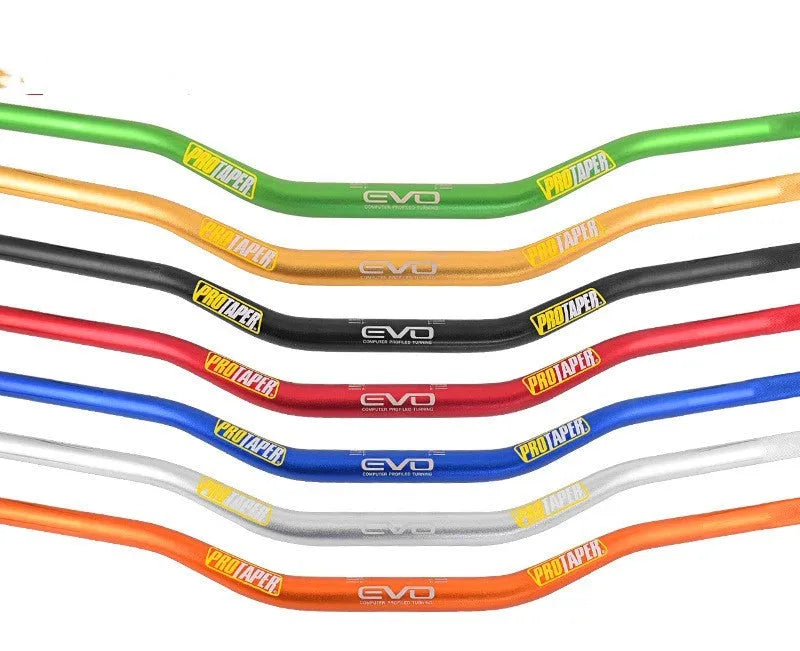 28mm orange aluminium scrambling motorcycle handlebar showing 80cm width and 10cm rise.