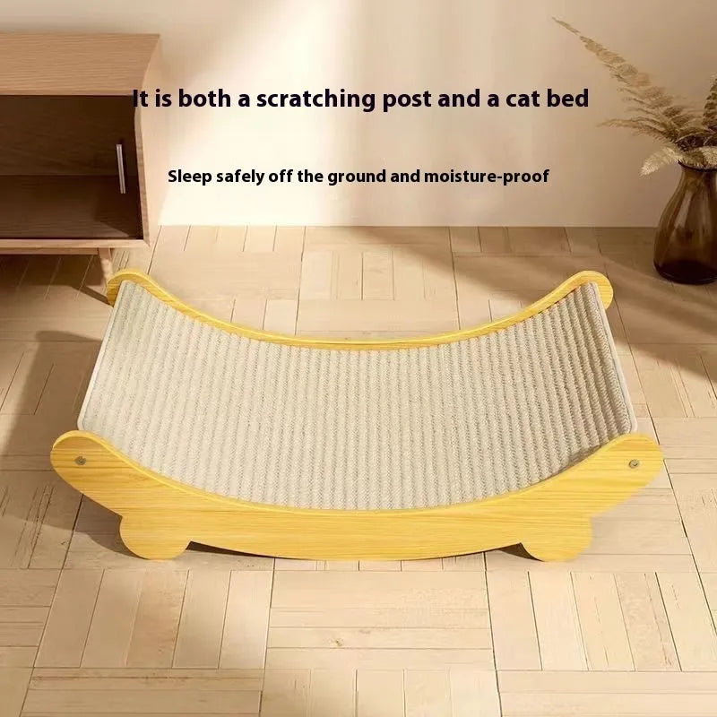 Sisal cat scratch board with natural sisal blanket scratching surface in small and large size options