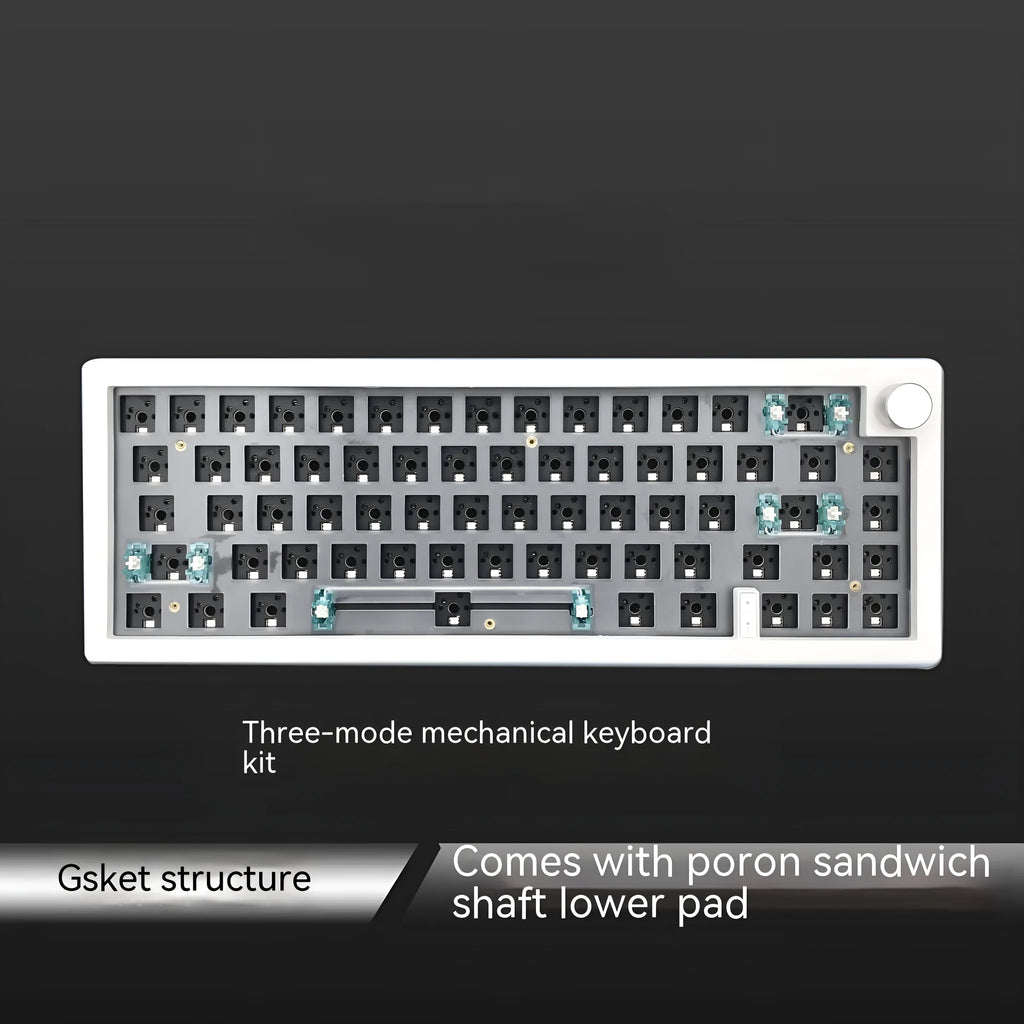 DIY mechanical keyboard kit with knob support and RGB lighting in seven colour options