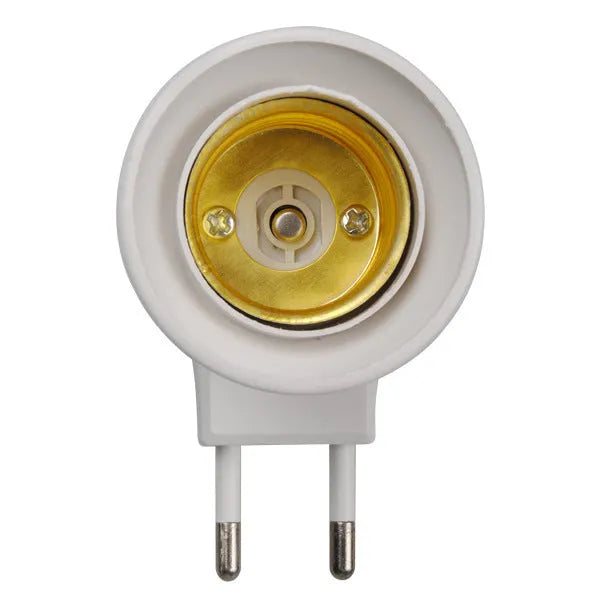 White bakelite wall plug-in E27 lamp holder with switch for AU EU US outlets