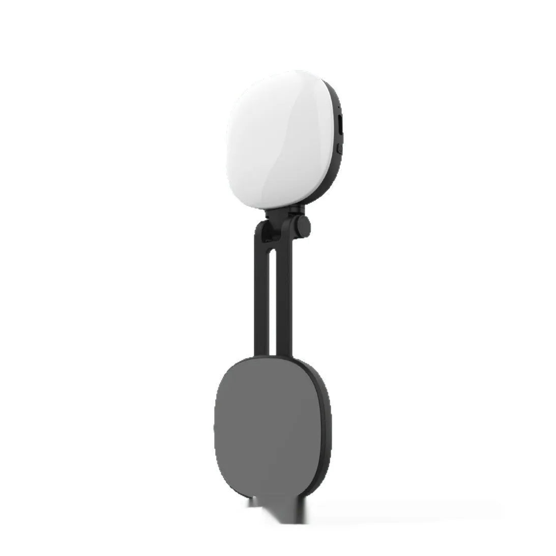 Handheld mobile phone selfie fill light with magnetic mount showing black and white colour options