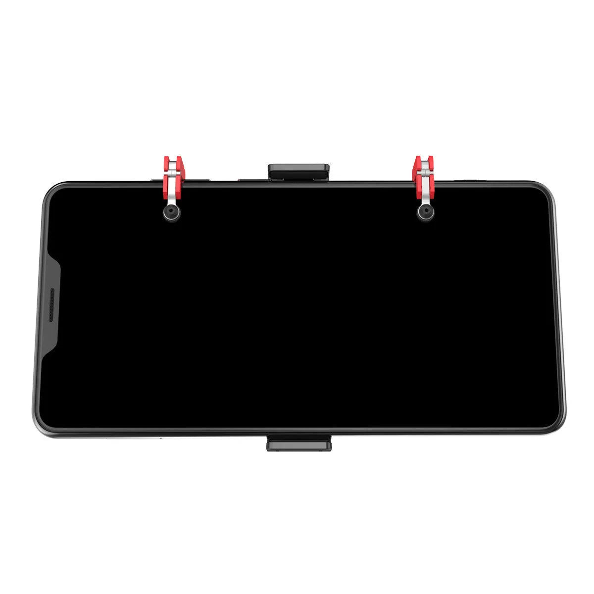 Black phone gaming trigger bracket with adjustable metal trigger and telescopic clip