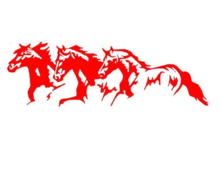 Steed horse design auto decal sticker for car body, measuring 25cm by 8cm.