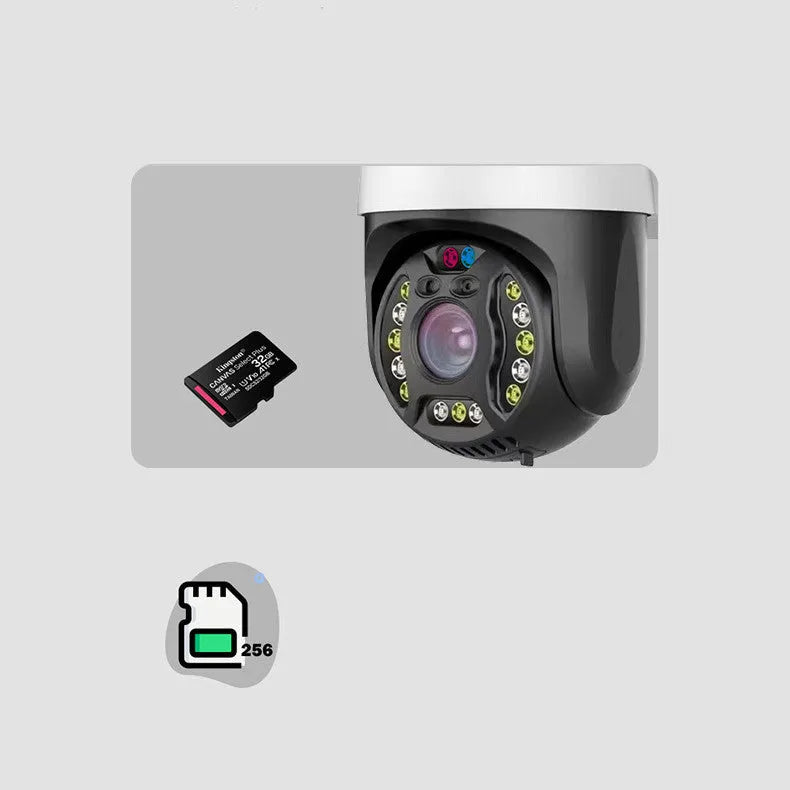 Outdoor dome security camera with 360-degree rotation on wall mount