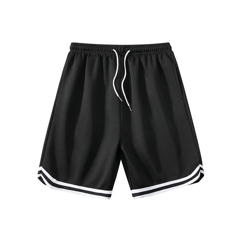 Men's loose fit polyester sports shorts in multiple colours with an elastic waistband.