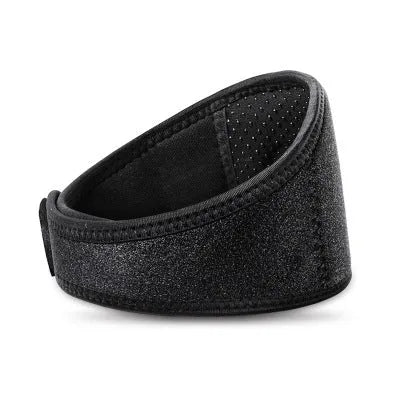 Self-heating neck guard with five magnets adjustable strap black tourmaline 49x11cm