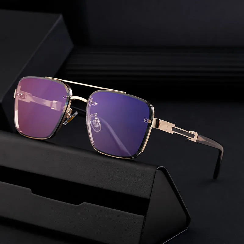 Men's vintage sunglasses with UV protection in European American style, multiple colour options