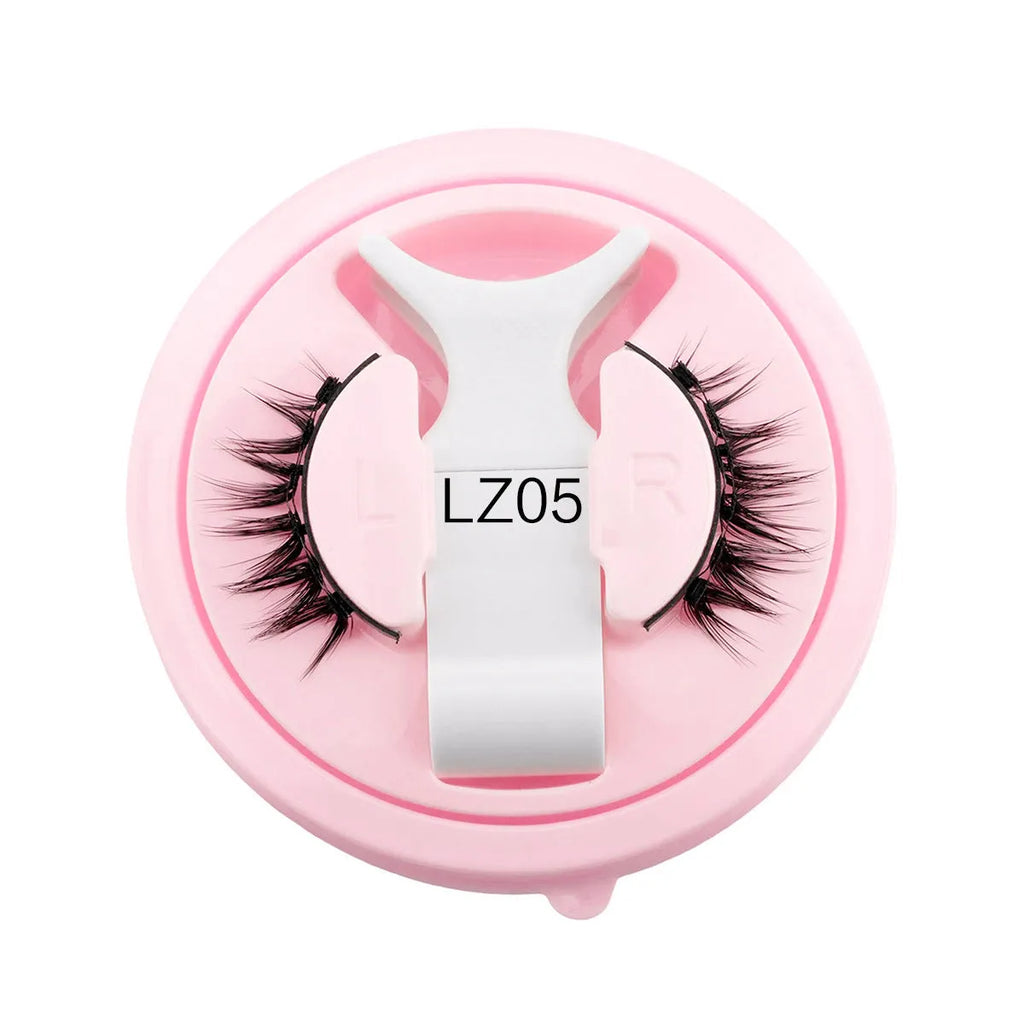 Reusable waterproof false eyelashes with glue-free application in natural thick artificial fibre